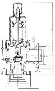 A42Y-64(100)安全閥結(jié)構示意圖