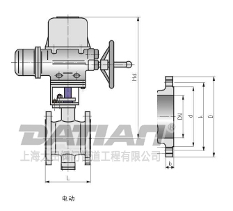 側(cè)裝偏心半球閥 電動(dòng)