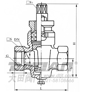 二通內(nèi)螺紋旋塞閥結(jié)構(gòu)圖