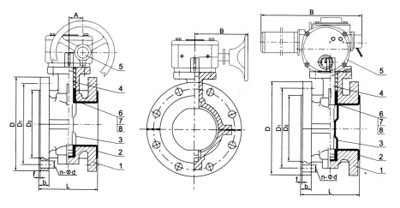 D(6,9)41F、D(6,9)41Fs、D341F、D341Fs法蘭襯氟塑料蝶閥