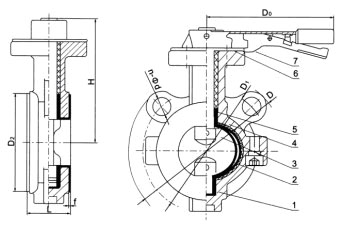 AD71(半襯)、AD71Fs(全襯)美標對夾襯氟塑料蝶閥