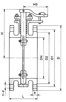 非密封型手動空氣調(diào)節(jié)蝶閥結(jié)構(gòu)示意圖