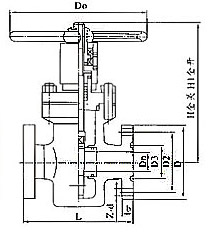 Z43平行式閘閥結(jié)構(gòu)示意圖