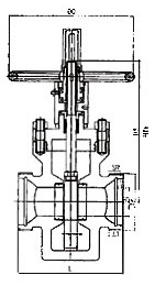 Z23 手輪鉆井高壓泥漿閘閥結(jié)構(gòu)示意圖