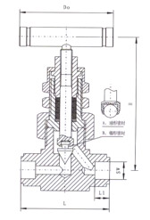 SS-6NBSW8T美標(biāo)焊接針型閥結(jié)構(gòu)示意圖